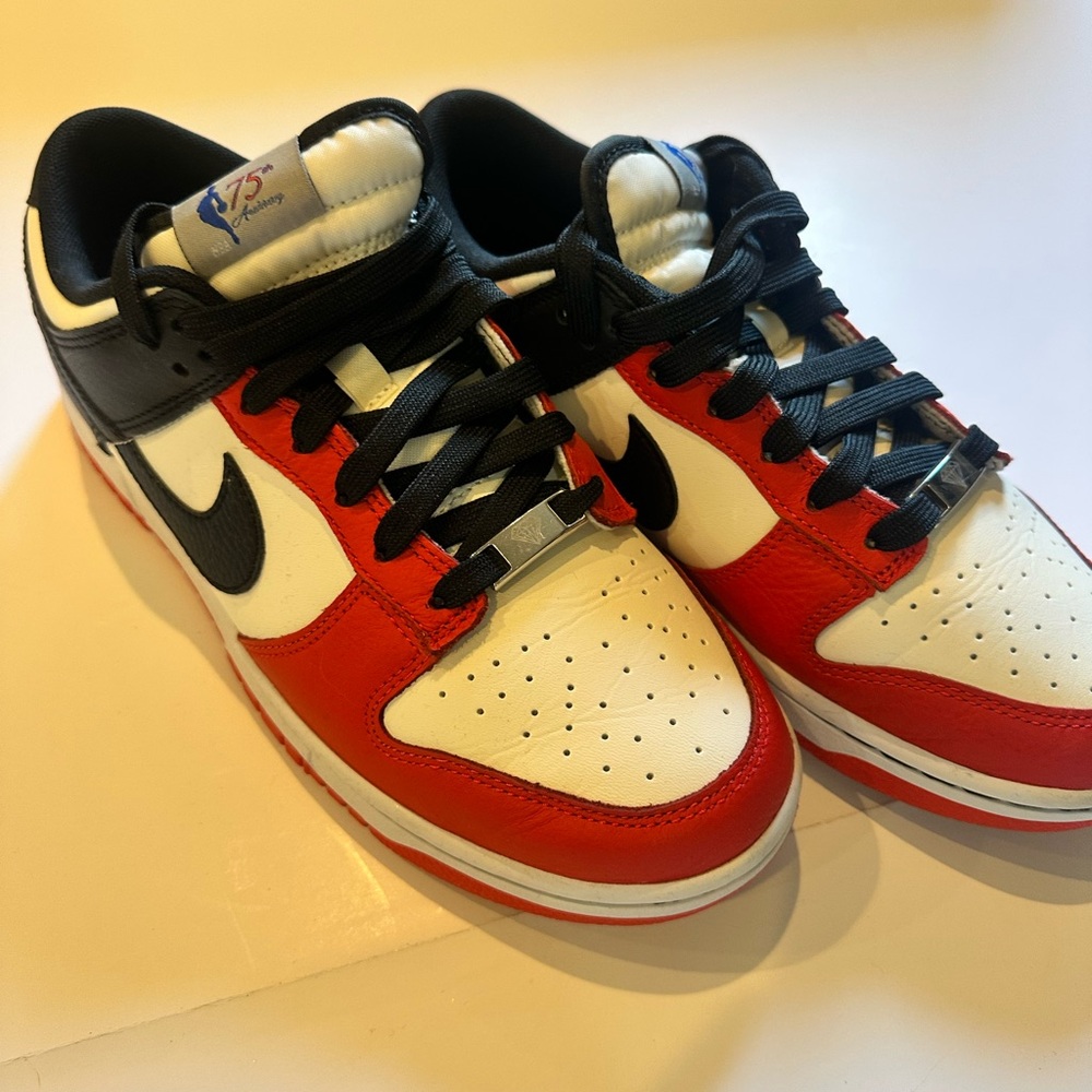 Nike Low Top Sneakers — White, Red & Black